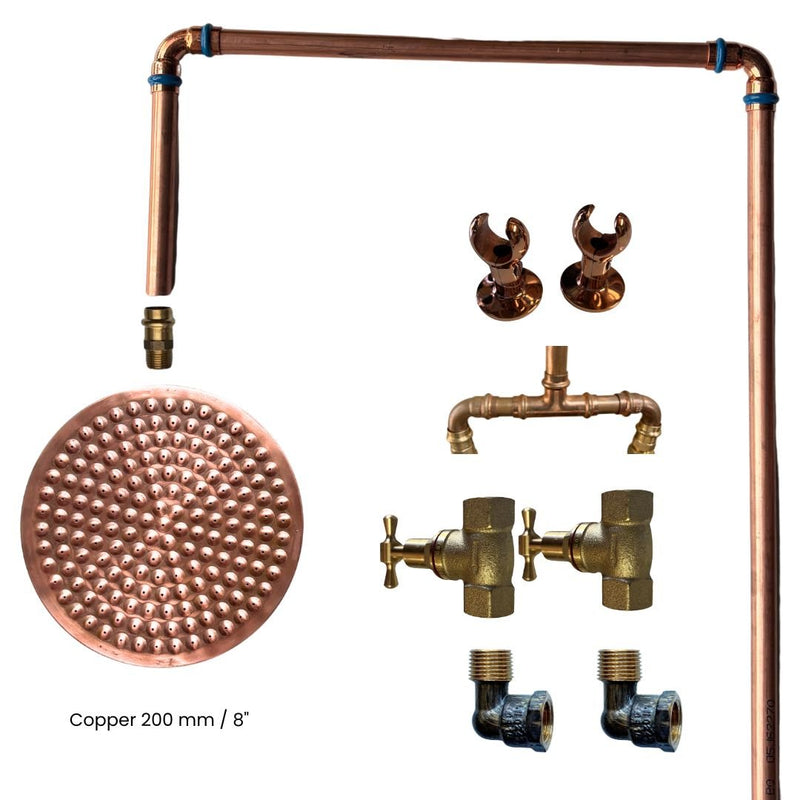 Load image into Gallery viewer, BURLEIGH Outdoor Shower Kit - 200mm Copper Head