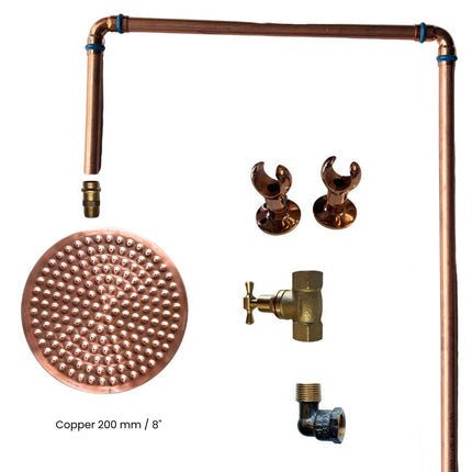 BURLEIGH Outdoor Shower Kit - 200mm Copper Head
