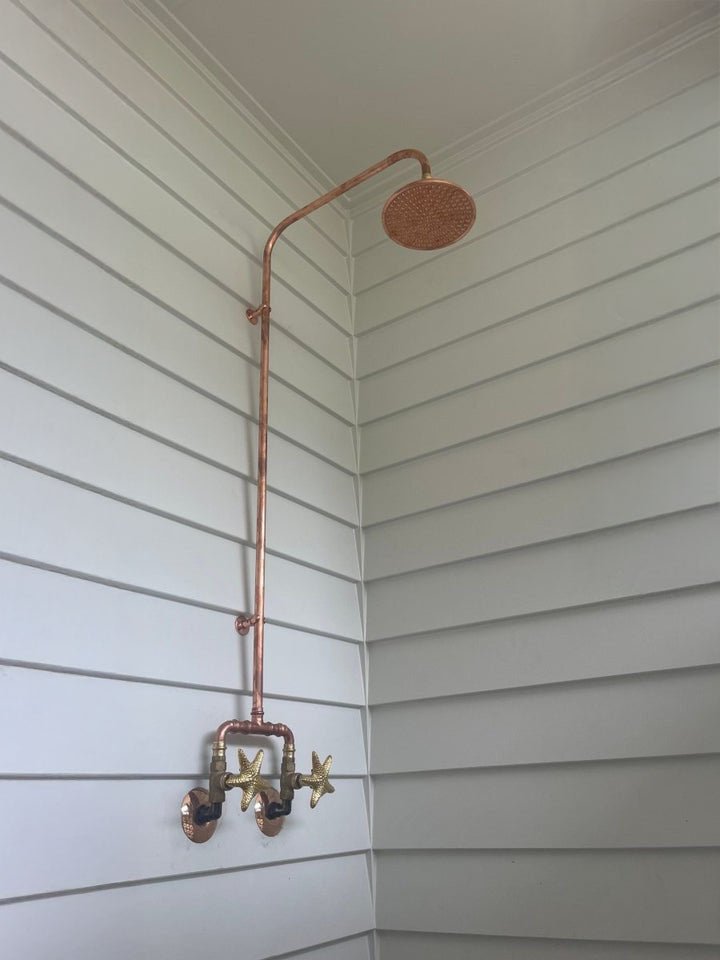 Load image into Gallery viewer, BURLEIGH Outdoor Shower Kit - 200mm Copper Head
