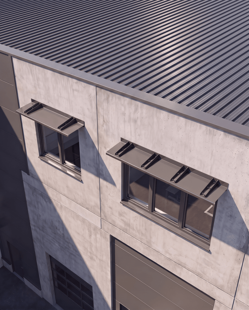 Load image into Gallery viewer, Ultra Deep Modern Window Hoods – Bracketed Retrofit/ Post Cladding Modhoods
