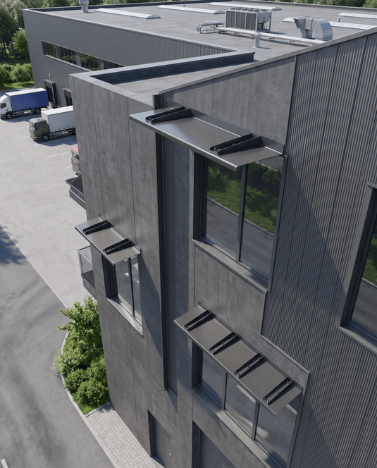 Ultra Deep Modern Window Hoods – Bracketed Retrofit/ Post Cladding Modhoods