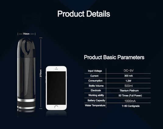 H2 Balance Hydrogen Water Bottle - Experience the Power of Hydrogen-Enriched Water - H2-500ml - Eco Sustainable House
